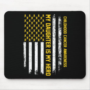 My Daughter is My Hero Childhood Cancer Awareness Mouse Mat
