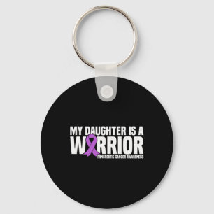 My Daughter Is Warrior Pancreatic Purple Ribbon Su Key Ring