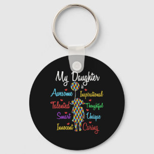 My Daughter Love Puzzle Autistic Cool Autism Aware Key Ring