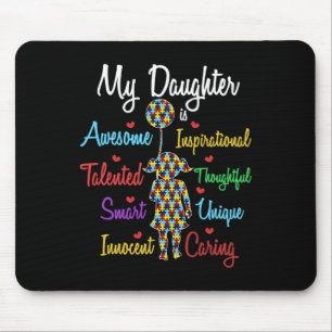 My Daughter Love Puzzle Autistic Cool Autism Aware Mouse Mat