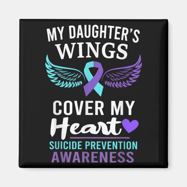 My Daughter's Wings Cover Heart Suicide Awareness  Magnet (Front)