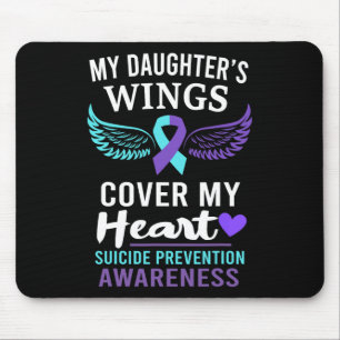 My Daughter's Wings Cover Heart Suicide Awareness Mouse Mat