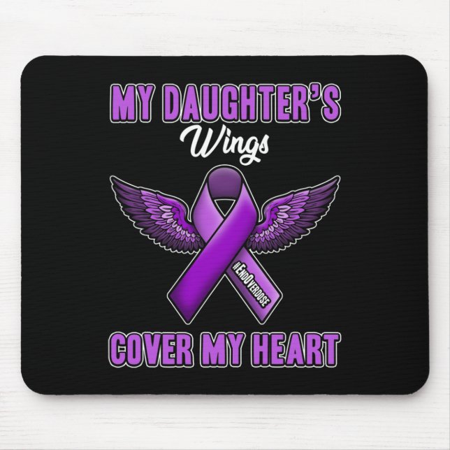 My Daughter's Wings Cover My Heart End Overdose 1  Mouse Mat (Front)