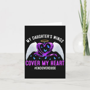 My Daughter's Wings Cover My Heart Purple Ribbon 1 Card