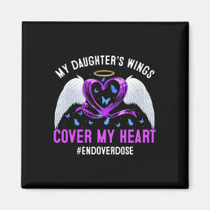 My Daughter's Wings Cover My Heart Purple Ribbon 1 Magnet