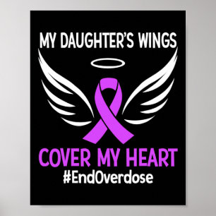 My Daughter's Wings Cover My Heart Purple Ribbon Poster