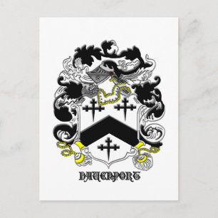 my davenport_family_crest_Black Name Postcard
