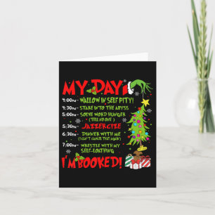 My Day I'm Booked Santa Christmas Xmas Snow Pajama Card