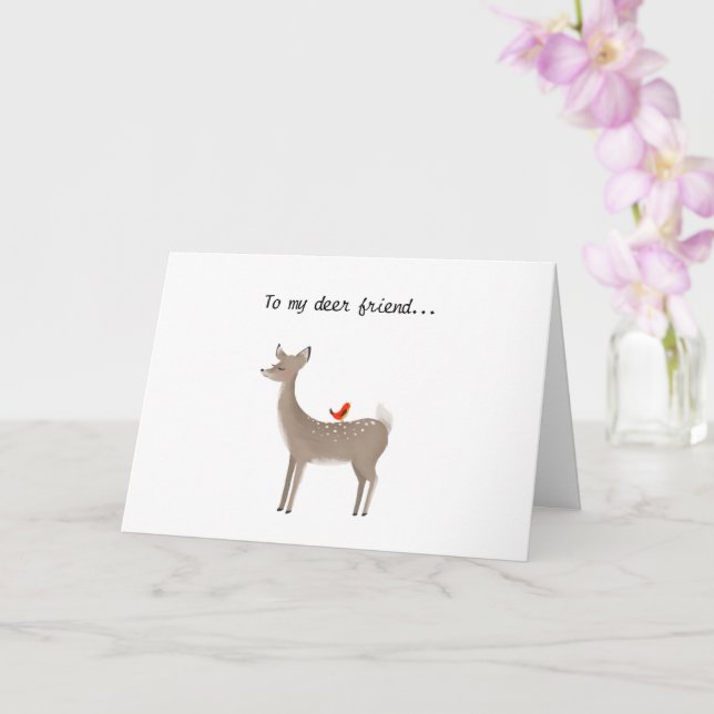 my dear friend funny sweet deer card (Orchid)