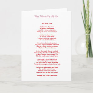 My Deep Love Poem Valentine's Day 2011 Holiday Card