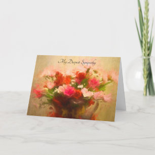 My Deepest Sympathy with Flowers Holiday Card