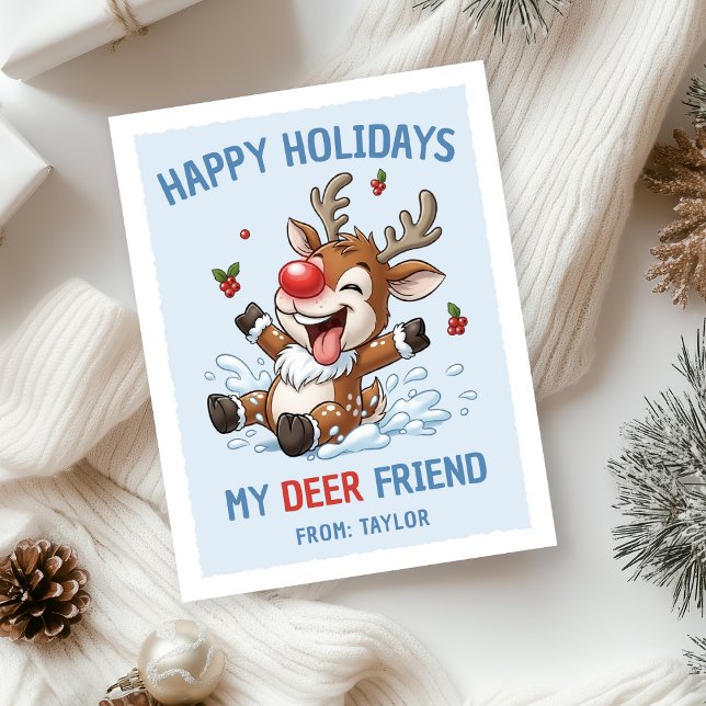 My Deer Friend Kids Classroom Christmas Holiday Card (Creator Uploaded)