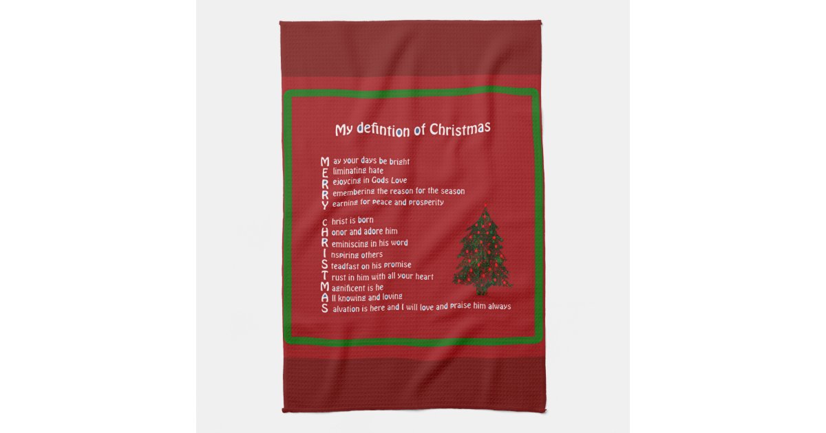 My Definition of Christmas Design Tea Towel | Zazzle.co.uk