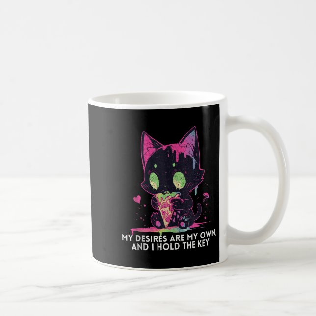 My Desires Are My Own And I Hold The Key Stoic Cat Coffee Mug (Right)