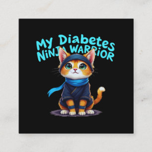 My Diabetes Ninja Warrior Stand Strong  Square Business Card