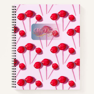 My Diary Cute Lollipop Pattern Pink Journal Notebo