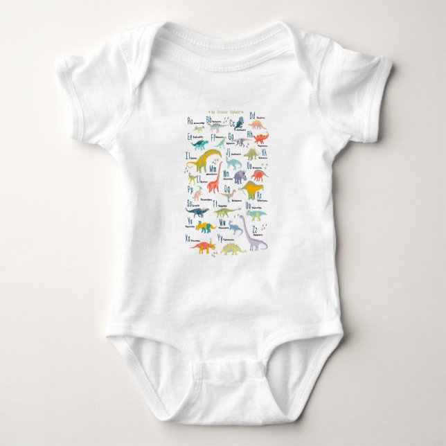 My Dinosaur Alphabet Baby Bodysuit (Front)