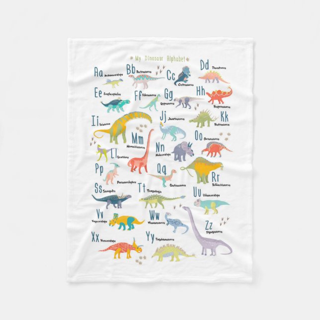 My Dinosaur Alphabet Fleece Blanket (Front)