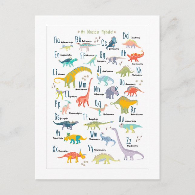 My Dinosaur Alphabet Postcard (Front)