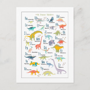 My Dinosaur Alphabet Postcard