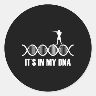 My Dna Biathlon Fingerprint Skiing Slogan Shooting Classic Round Sticker