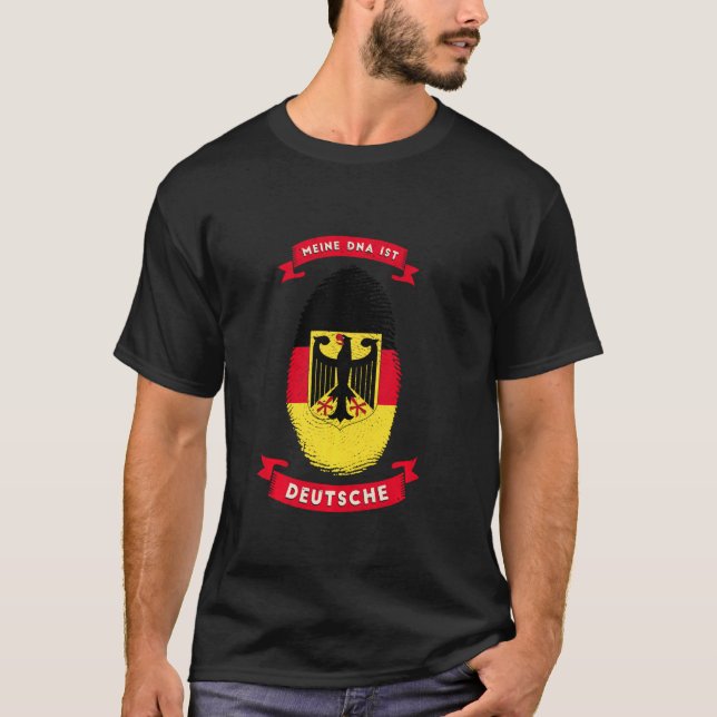 My Dna Is Deutsche Germany Flag Fingerprint Nation T-Shirt (Front)