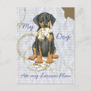 My Doberman Ate My Lesson Plan Postcard