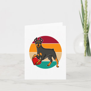 My Doberman Is My Valentine Heart Retro Sunset Dog Card