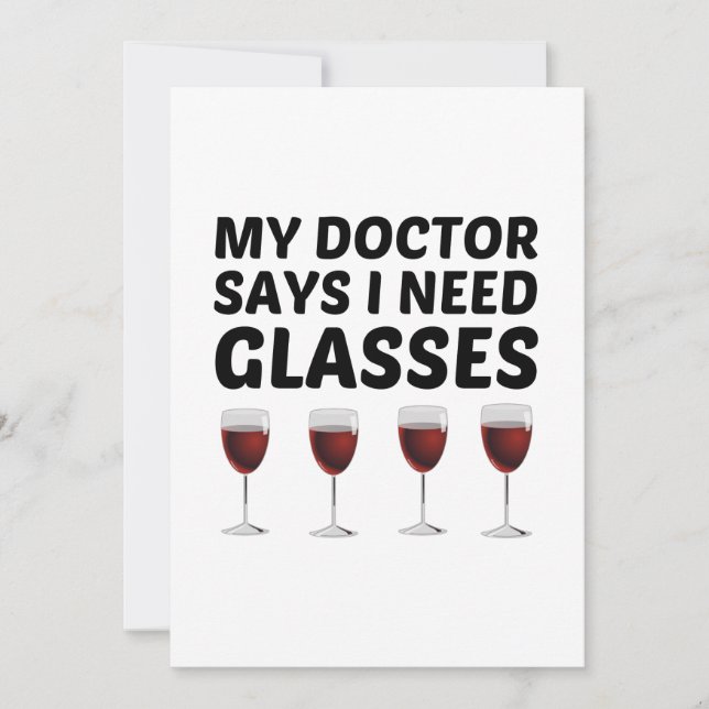 MY DOCTOR SAYS I NEED GLASSES THANK YOU CARD (Front)
