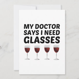 MY DOCTOR SAYS I NEED GLASSES THANK YOU CARD