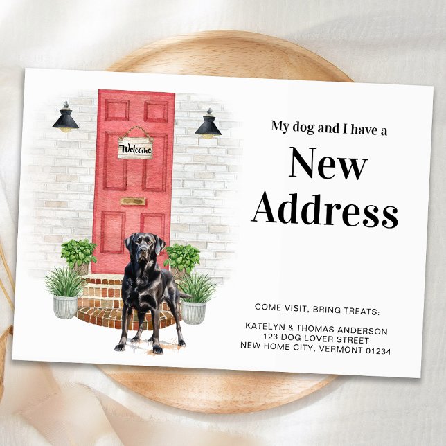 My Dog and I New Address Black Labrador Moving  Announcement Postcard (Creator Uploaded)