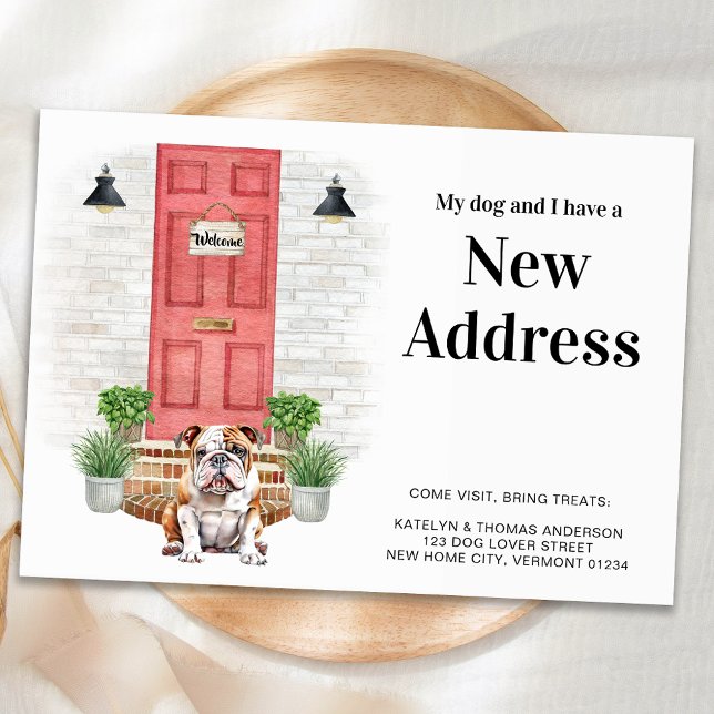 My Dog and I New Address English Bulldog Moving  Announcement (Creator Uploaded)