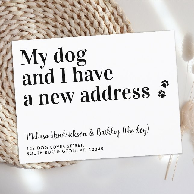 My Dog And I New Address We've Moved Pet Moving Announcement Postcard (Creator Uploaded)
