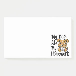 My dog ate my homework post-it notes