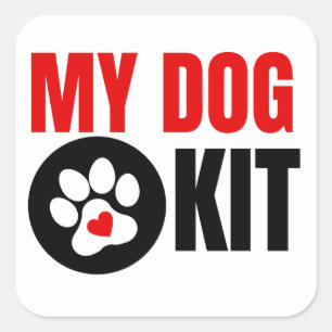 My dog First Aid medical kit Square Sticker