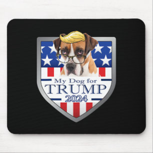 My Dog For Trump Boxer W Gles Men Women Mouse Mat
