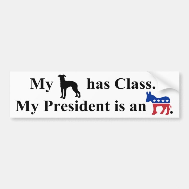 My Dog Has Class Bumper Sticker (Front)