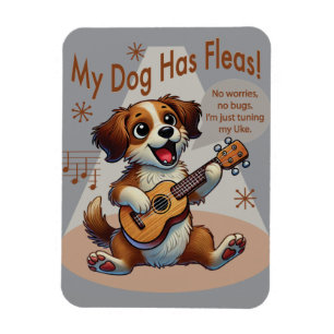 My Dog Has Fleas Ukulele Tuning Song Magnet