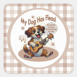 My Dog Has Fleas Ukulele Tuning Song Square Sticker