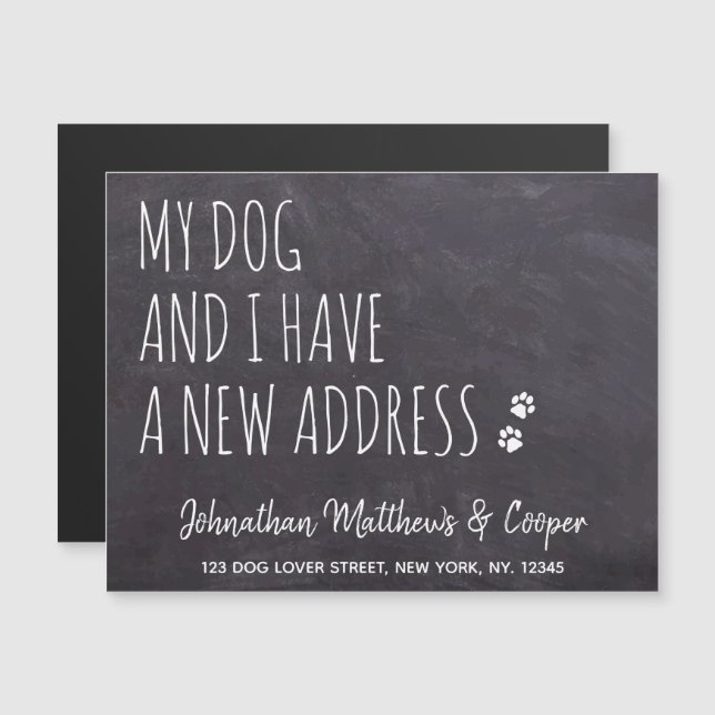 My Dog & I We Have Moved New Address Announcement (Front/Back)