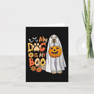 My Dog Is Boo Halloween Cute Dog With Pumpkin Fall Card