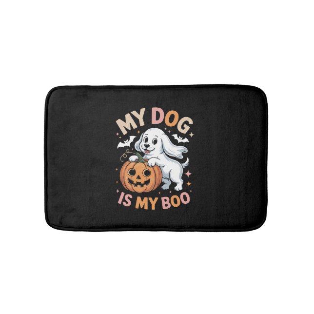 My Dog is My Boo Funny Halloween Bath Mat (Front)
