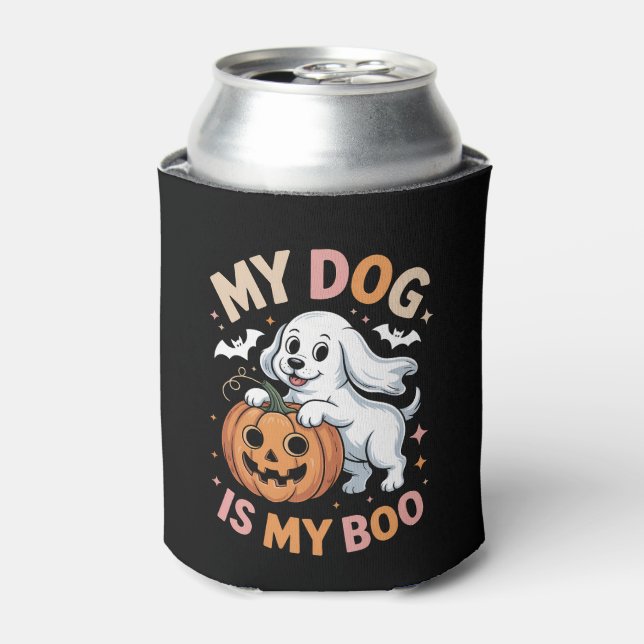 My Dog is My Boo Funny Halloween Can Cooler (Can Front)