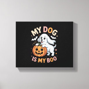 My Dog is My Boo Funny Halloween Canvas Print