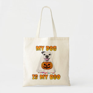 My Dog Is My Boo Ghost Dog Halloween Dog Lover Tote Bag