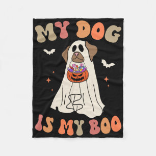 My Dog Is My Boo Ghost Spooky Halloween Dog Lover Fleece Blanket