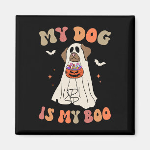 My Dog is My Boo Ghost Spooky Halloween Dog Lover Magnet