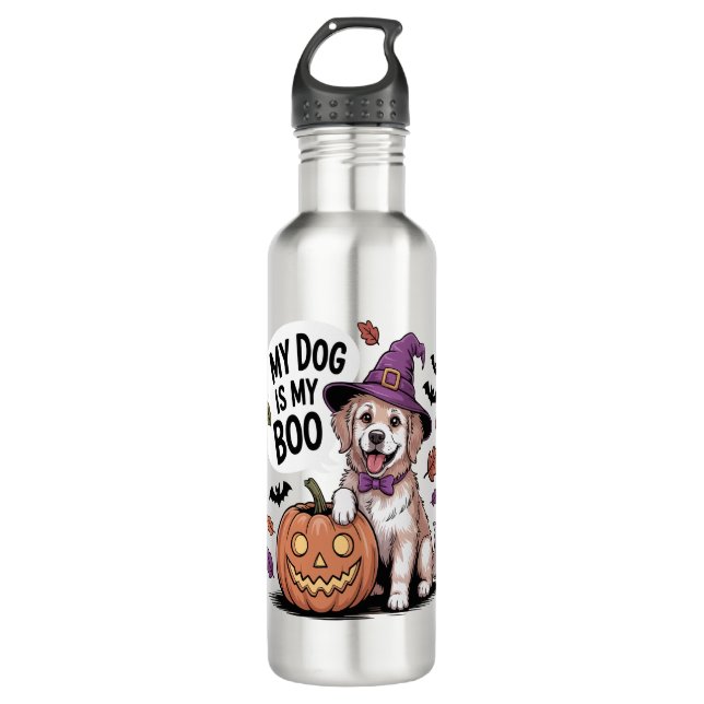 My Dog is My Boo Halloween 710 Ml Water Bottle (Front)
