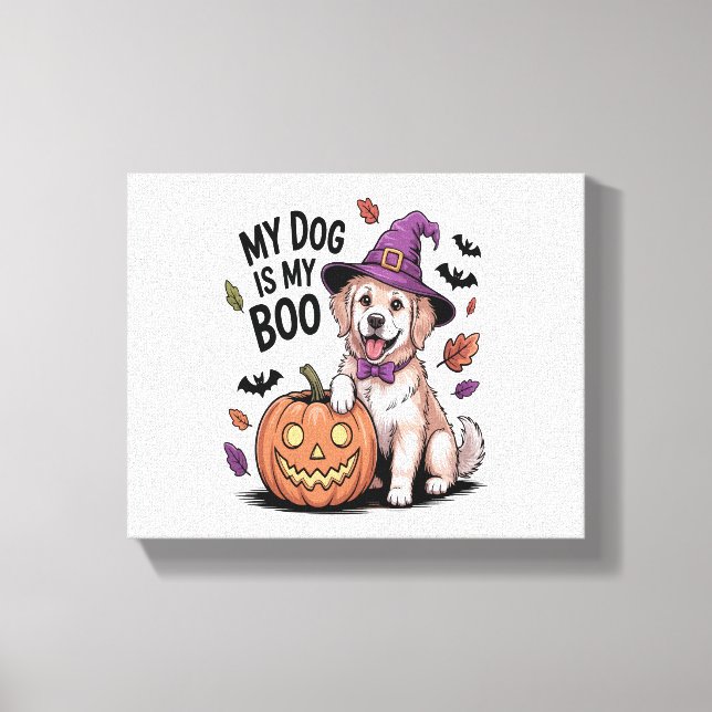 My Dog is My Boo Halloween Canvas Print (Front)