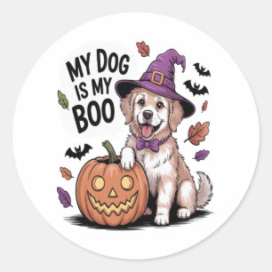 My Dog is My Boo Halloween Classic Round Sticker